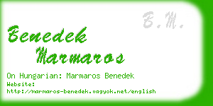 benedek marmaros business card